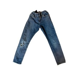 Wonder Nation Kids Skinny Jeans Medium Wash Blue Denim Size 5 Distressed Knee